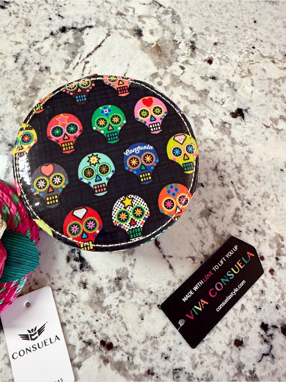 Consuela Pink & Green Small Round Accessories Box - Picture 7 of 7